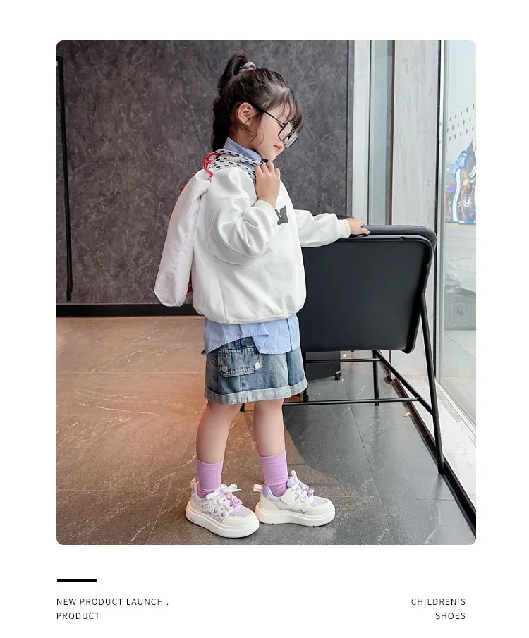 Girls' mesh shoes Spring and Autumn new children's sports shoes mesh breathable girls' casual shoes board shoes