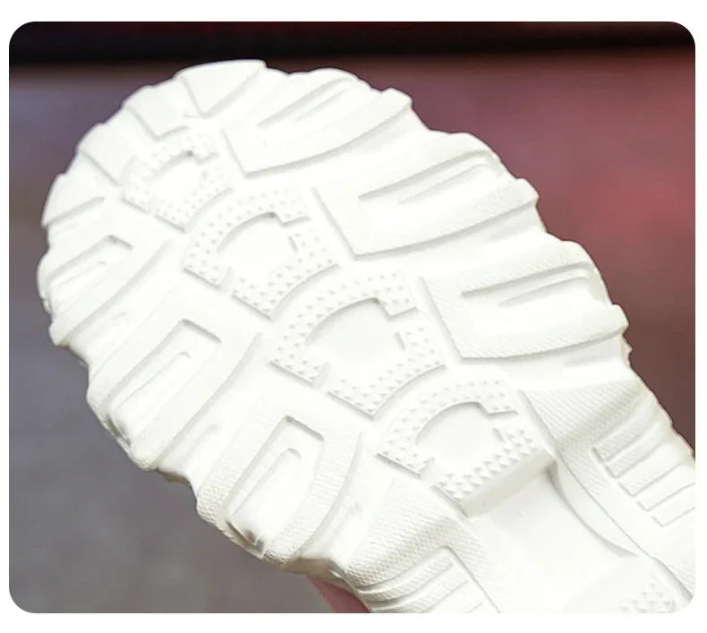 Fashion Children Shoes Girls Sneaker Black Pink PU Leather Platform Casual Sneaker School Tennis Sports Shoes for Girls