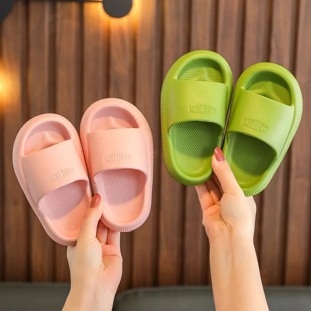 Summer Children's Indoor Slippers for Boys and Girls Bathroom Soft-Soled Thickened Anti-Slip Baby Slippers and Cool Sandals