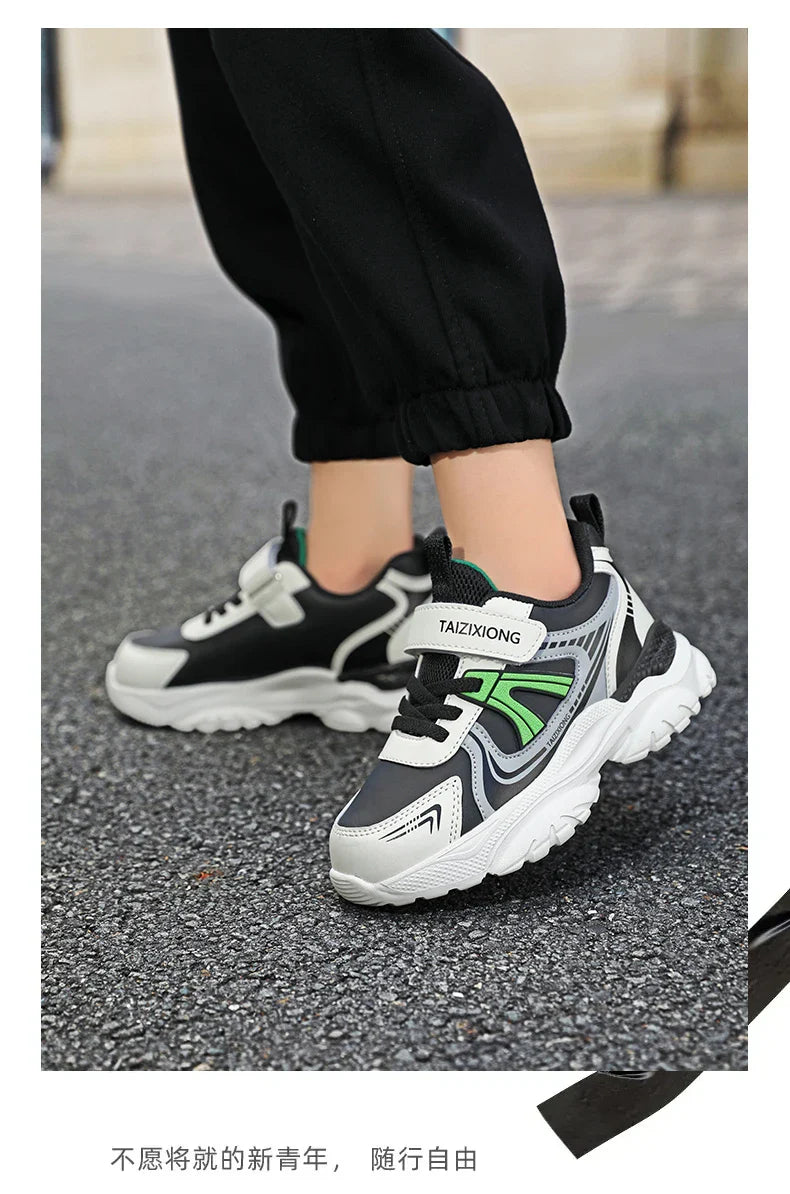 Kids Sneakers Casual Sports Shoes for Children 2025 New Design PU Leather Sneakers Boys Fashion Printed Running Shoes Trainers