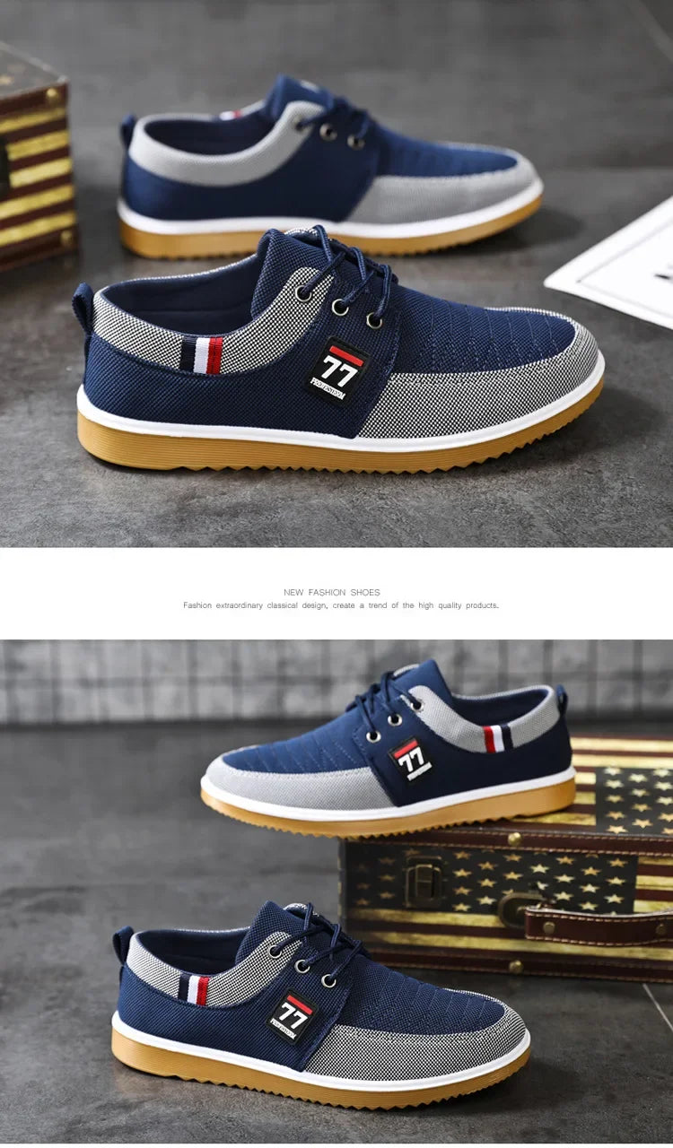 Sneakers Shoes for Men Canvas Shoes Breathable Beef Tendon Bottom Casual Vulcanized Shoes Work Footwear Tenis Masculino2024 (Available)