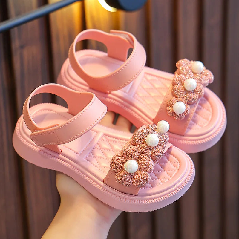 Outdoor Summer Versatile Girls Sandals Children Princess Shoes Casual School Kids Shoes Beach Sandals Children Students Kids