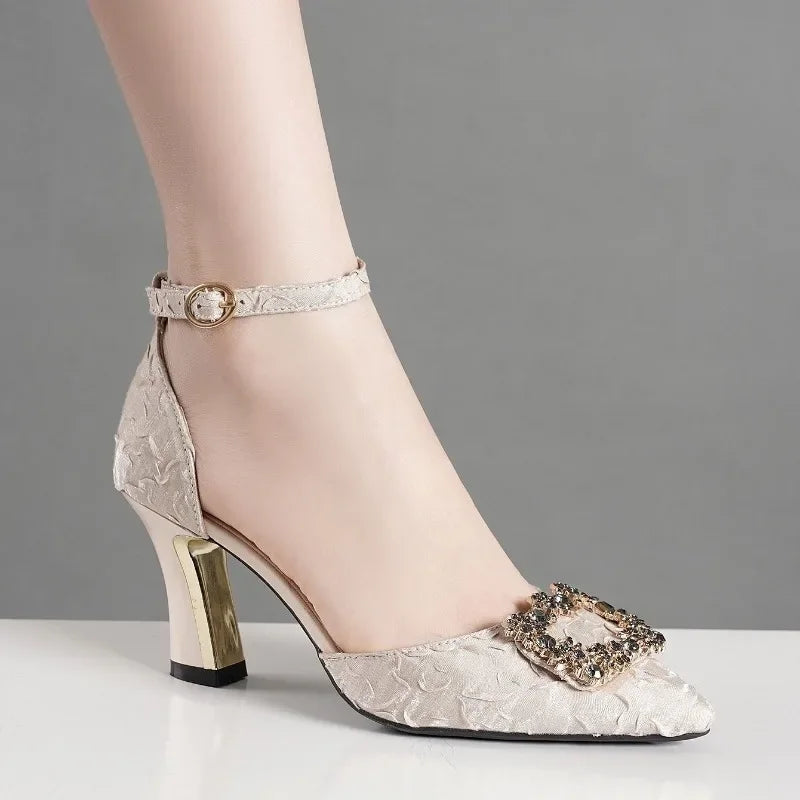 Women Pumps 2024 New Summer Women Comfortable Designer Fashion High Heels Shoes Fashion Luxury Sexy Elegant Pointed Toe Shoes