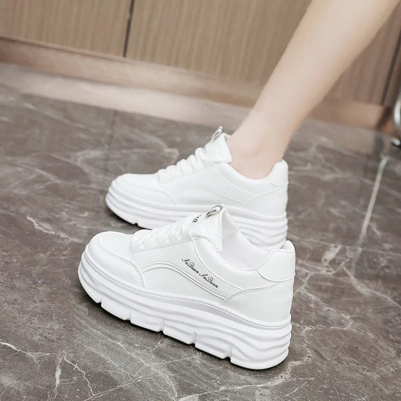 Women's Sneakers Spring Trend Lace-up Platform Casual Shoes Student Small White Shoe Old Dad Style Soft Sole Flat Shoe Versatile