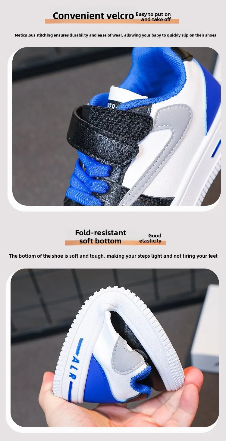 Boys' Single Shoes 2025 Spring Autumn New Breathable Color Block Board Shoes for Kids Sports Casual Sneakers
