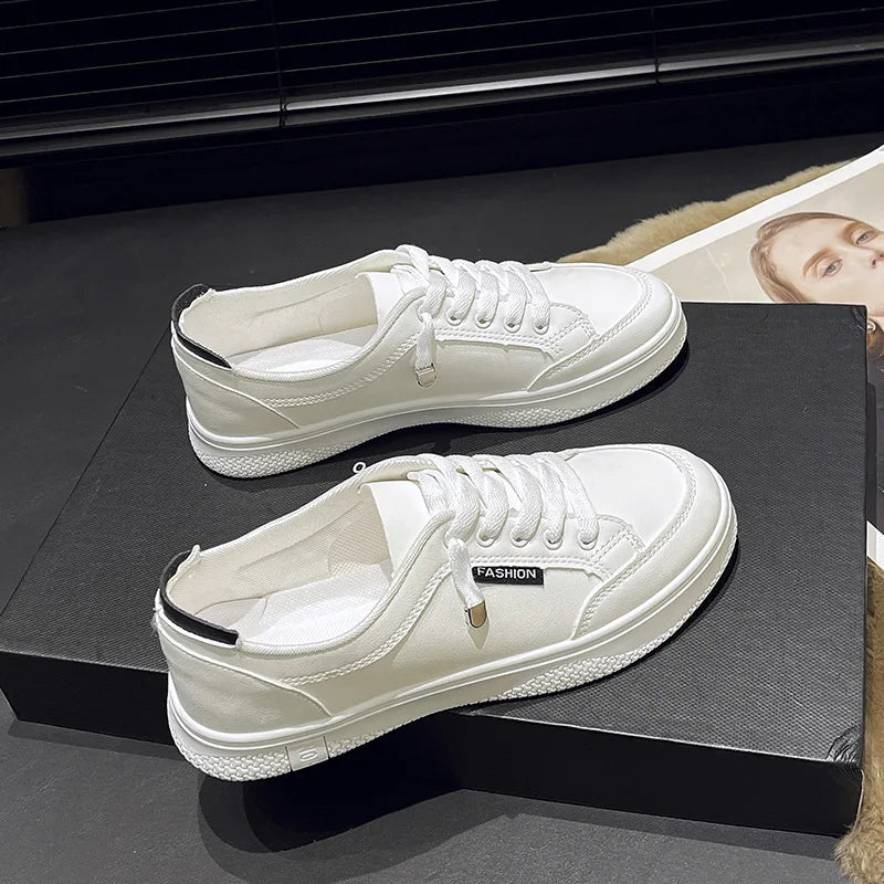 Women's Fashion White Sneakers 2025 New Spring and Autumn Flat Casual Shoes ins Breathable Thin Summer Sneakers
