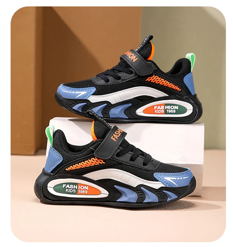 Children's Sneakers for Boys Breathable Mesh Running Sports Shoes Lightweight Students Kids Casual Walking Shoes Non-Slip