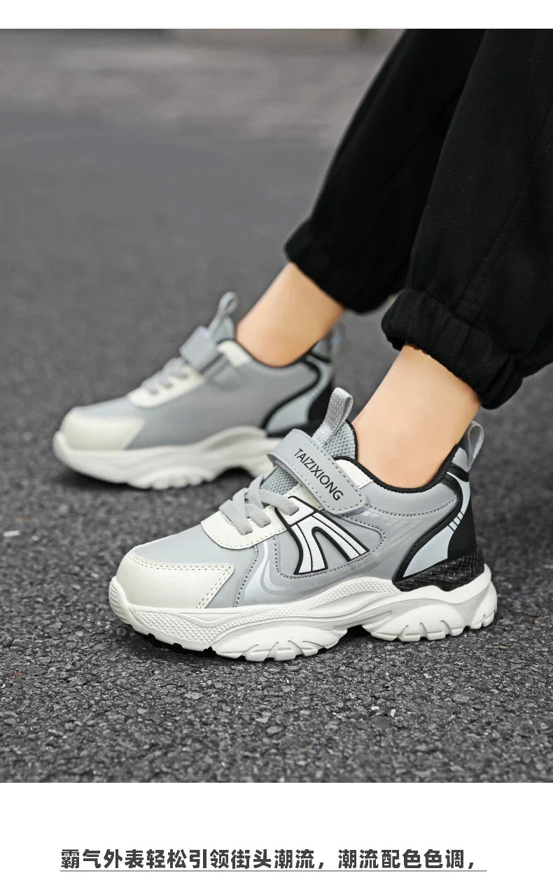 Kids Sneakers Casual Sports Shoes for Children 2025 New Design PU Leather Sneakers Boys Fashion Printed Running Shoes Trainers