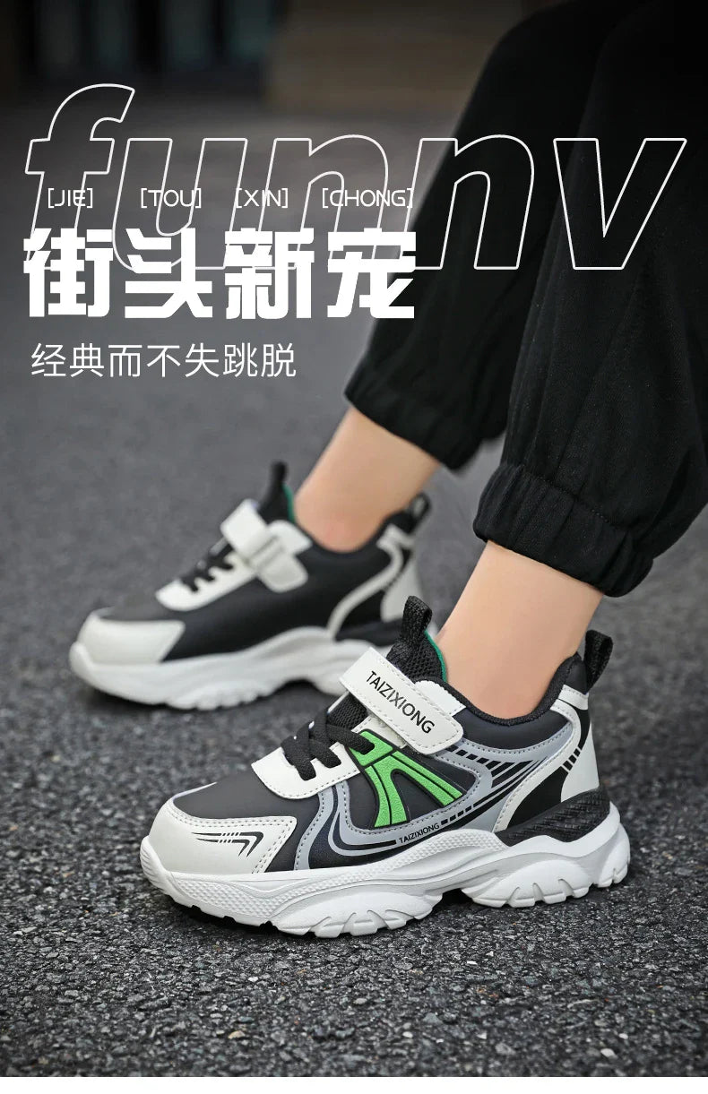 Kids Sneakers Casual Sports Shoes for Children 2025 New Design PU Leather Sneakers Boys Fashion Printed Running Shoes Trainers