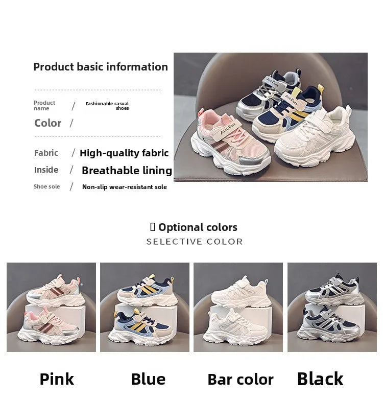 Spring Autumn New Boys Kids Sport Shoes Girl Baby Toddler Mesh Breathable Casual Running Shoes Soft Soled Children Sneakers
