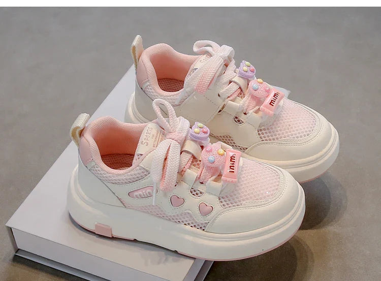 Girls' mesh shoes Spring and Autumn new children's sports shoes mesh breathable girls' casual shoes board shoes