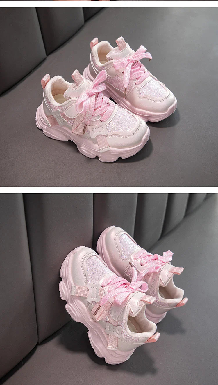 Fashion Versatile Sneakers for Girls 2026 New Autumn Toddler Running Shoes Soft Sole All-day Comfort Kids School Sports Sneakers