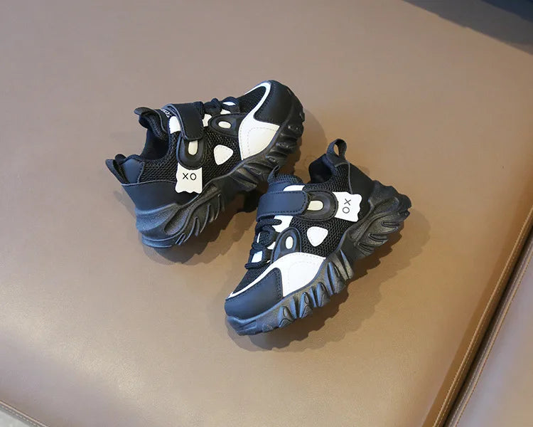 2025 New Spring Autumn Boys White Shoes Girls Breathable Mesh Casual Soft Sole Sneakers Kids Running Shoes Children Sports Shoes