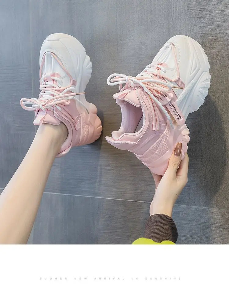 Women's Shoes Casual Shoes Spring Sneakers Platform Woman-shoes Tennis Female Fashion Thick Sole 2024 Roses Trainers Increased I