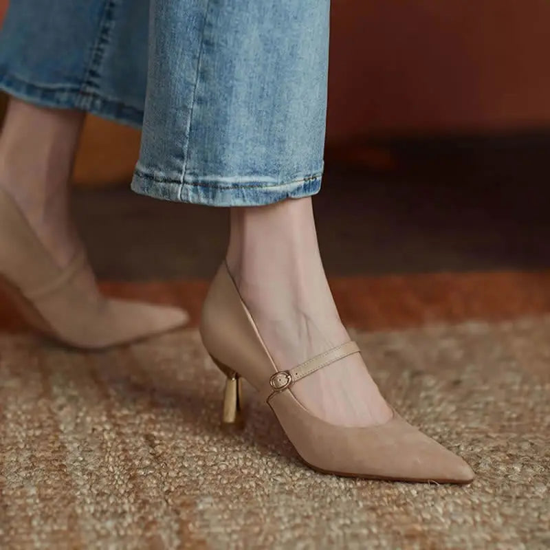 Shoes for Woman 2025 Pumps Evening Women's Summer Footwear Bride Pointed Toe on Heeled High Heels Red Casual Chic and Elegant A