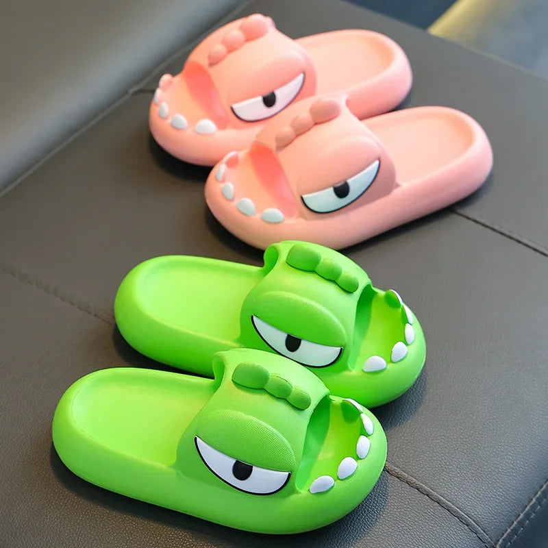 New Children's Slippers Boys Girls Baby Summer Sandal Dinosaur Cartoon Home Indoor Bath Beach Shoes Kids Soft Slip-on Slippers