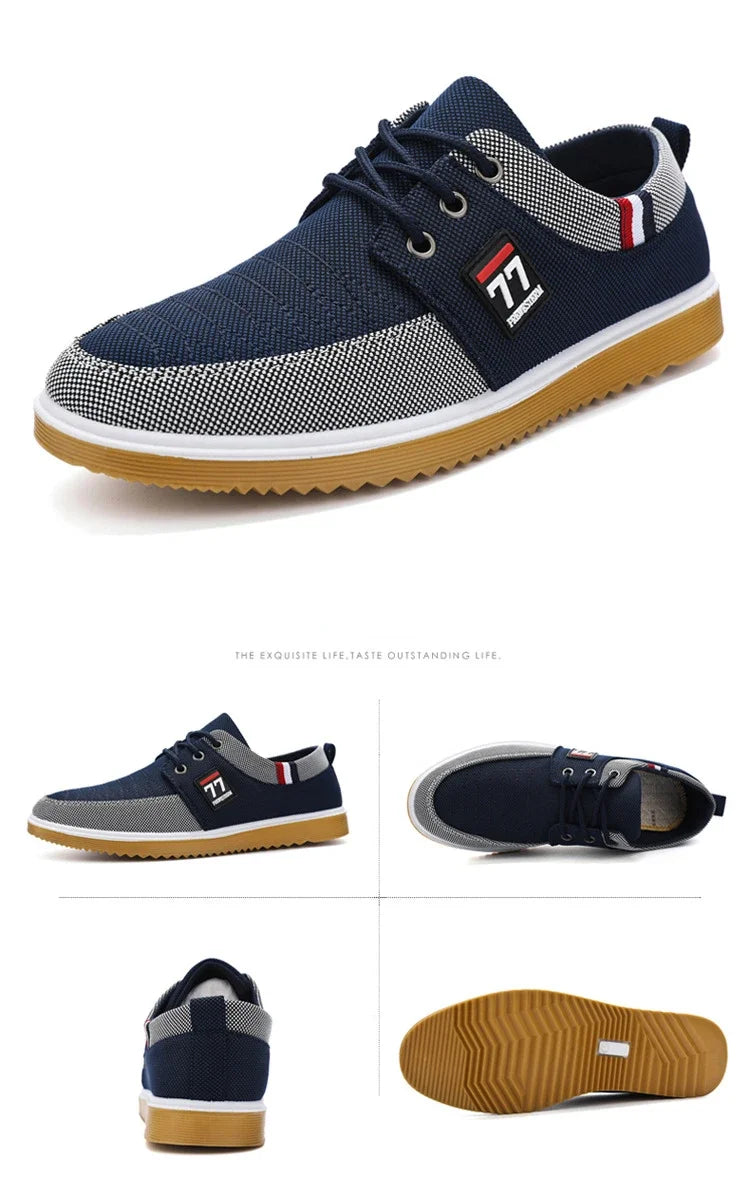 Sneakers Shoes for Men Canvas Shoes Breathable Beef Tendon Bottom Casual Vulcanized Shoes Work Footwear Tenis Masculino2024 (Available)
