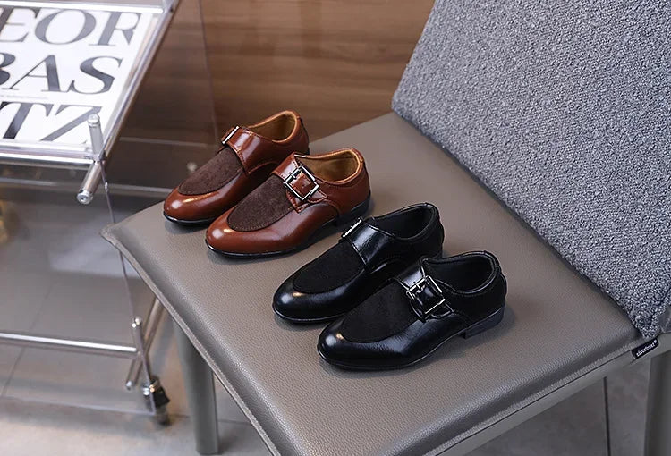 New Boy School Leather Shoes Pointed-toe Kids Formal Uniform Performance Loafers Fashion Versatile Children's Causal Low-heels