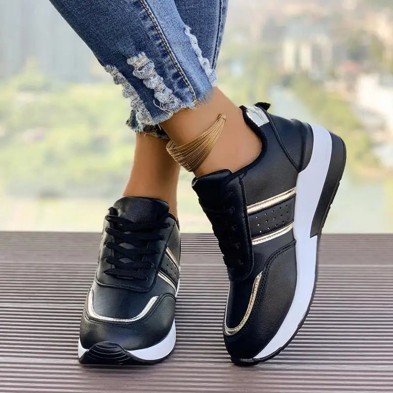 Women's White Wedge Sneakers Non Slip Comfortable Sports Shoes for Women Casual Outdoor Vulcanized Shoes Woman Walking Trainers