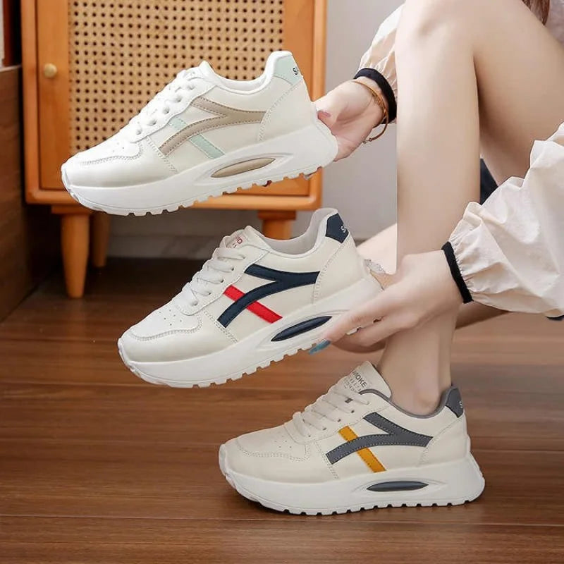 New sports shoes Women's White Sneakers Fashionable and Comfortable Sports Shoes Versatile Lightweight Casual Running Shoes