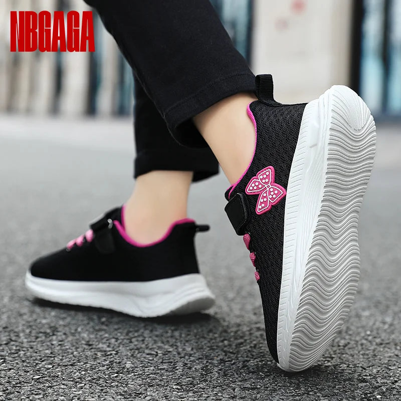 Girls' Breathable Mesh Sneakers with Bowknot Anti - Slip Casual Running Shoes for Kids Summer Sale Children's Sports Shoes