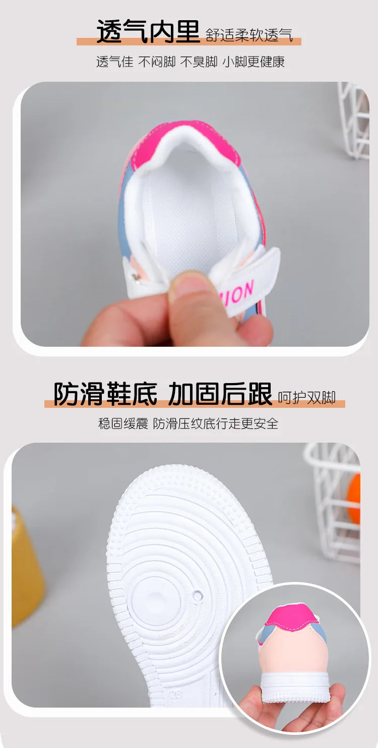 Girl's Fashion Non-slip Sneakers Purple New Casual Shoes Students Running Shoes Kids Children Girls Breathable Outdoor Shoes