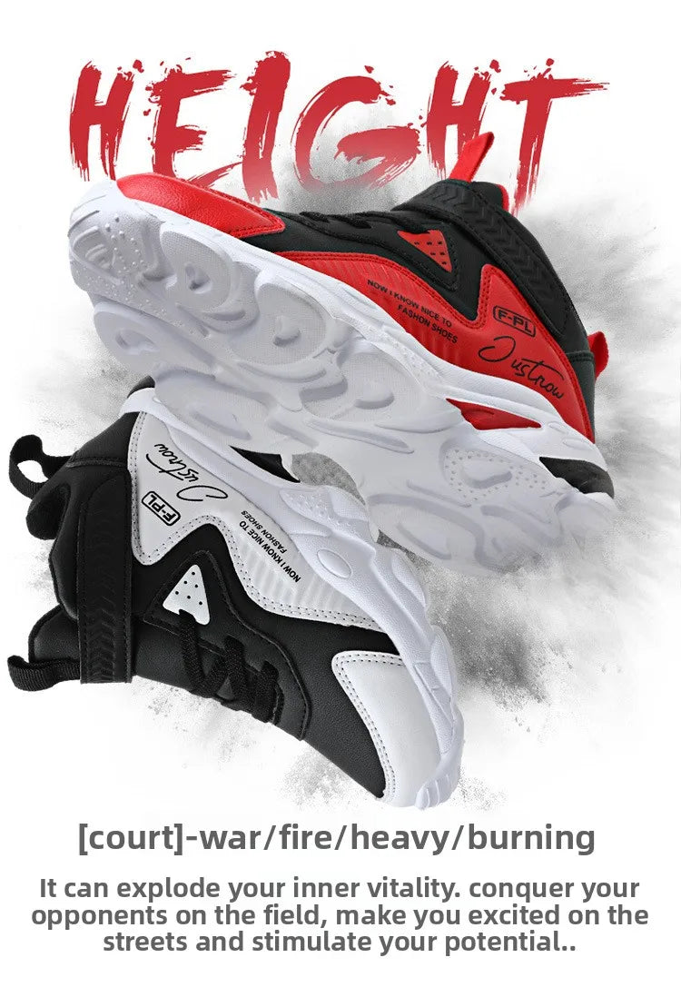 Boys Autumn Leather Sneakers Children Waterproof Wear-resistant Basketball Shoes Boys Color blocking Casual Soft soled Sneakers