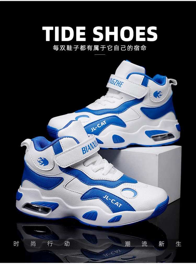 2024 Kids Basketball Shoes Boys Student Sports Shoes School Daily Outdoor Running Sneakers High Top Children Basketball Sneakers