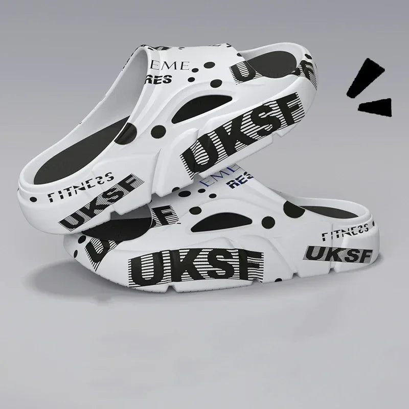 Outdoor Men Beach Shoes Non-Slip Man Slippers Thick Sandals Summer Casual Shoes Platform Indoor House Shower Bathroom Slippers