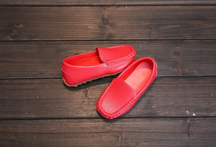 Kids Casual Shoes Flat Candy Colors Unisex Boys Girls Soft Loafers Slip-on PU Leather Shoes For Children Size 21-38 Moccasin Hot
