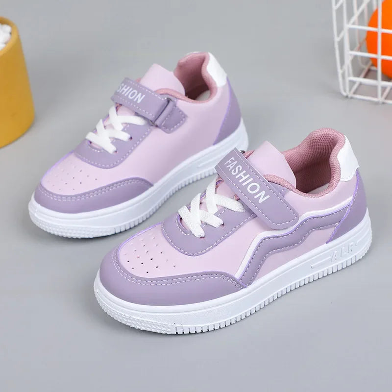 Girl's Fashion Non-slip Sneakers Purple New Casual Shoes Students Running Shoes Kids Children Girls Breathable Outdoor Shoes