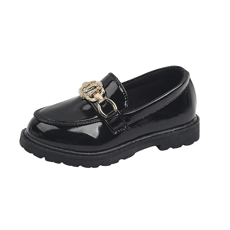 Children's Shoes Girls Autumn Princess Fashion Leather Shoes Kids Soft Sole British Style Black Student Performance Shoes