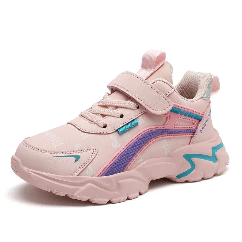 Girls Sneakers Fashion Non-Slip Casual Flat Running Shoes Breathable Lightweight Outdoor Tennis Shoes for Kids