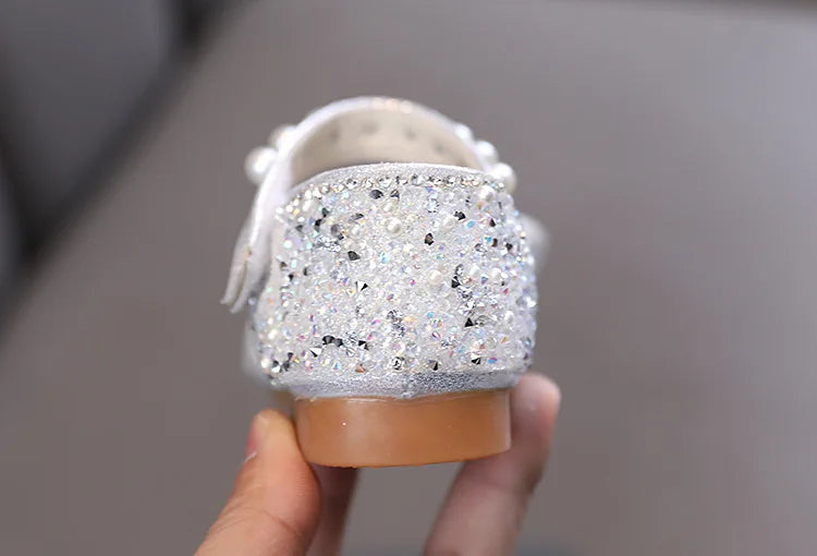 2026 Kids Shoes Summer for Girl Sandals Fashion Sequins Rhinestone Bow Girls Princess Shoe Soft Bottom