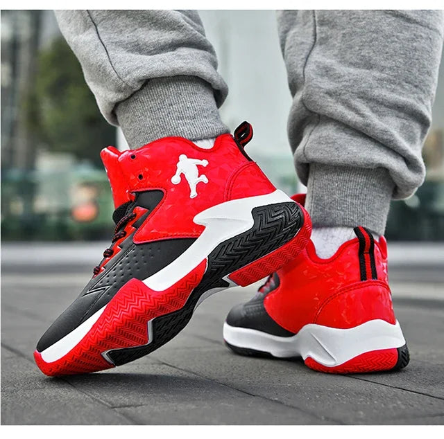 Fashion Basketball Shoes for Kids High-top Sneakers Children Casual Sports Shoes Ankle-protected Anti-slippery Gym Trainers Boys
