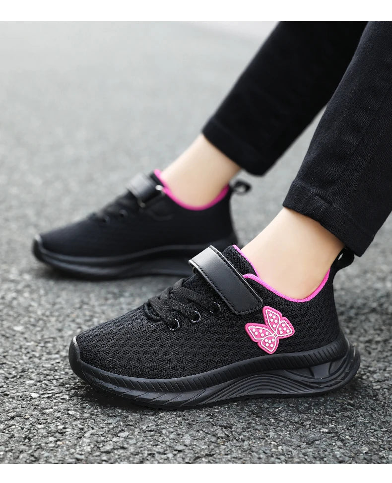 Girls' Breathable Mesh Sneakers with Bowknot Anti - Slip Casual Running Shoes for Kids Summer Sale Children's Sports Shoes