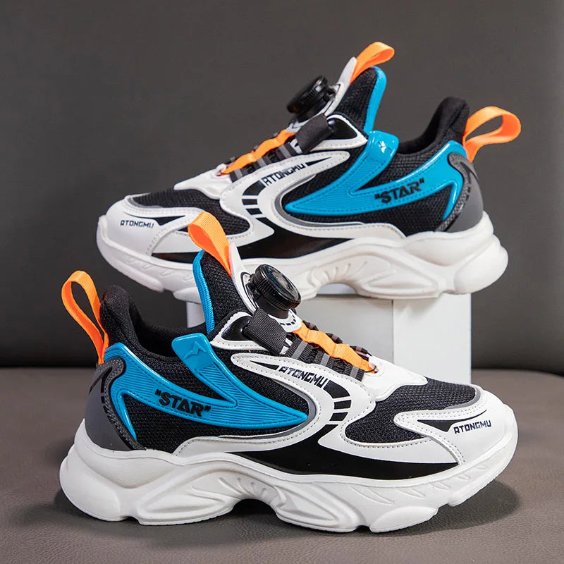 Children Boys Casual Shoes Mesh Sneakers Boys Sport Breathable Tennis Sneaker Baby Girls Spring Fashion Mesh Black Running Shoe
