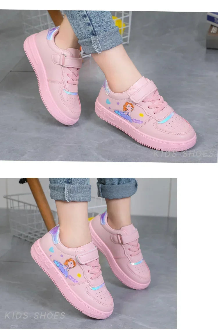 Kids Sneakers Four Seasons Girls Fashion Sports Running Shoes Non-slip Children's Flat Shoes Casual Breathable Outdoor Sneaker