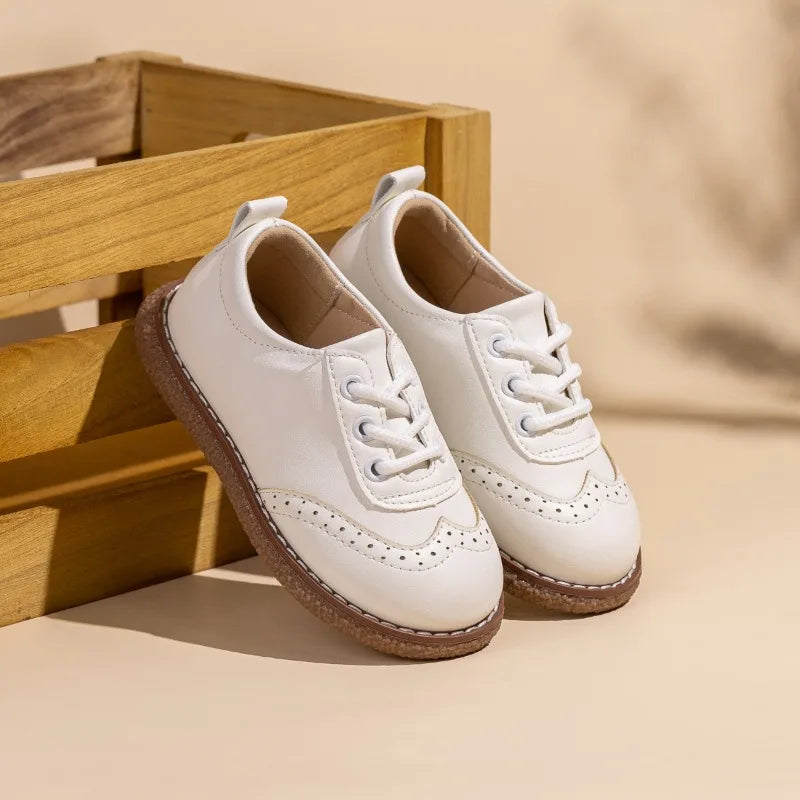 New Spring Autumn Children Formal Leather Shoes Causal Girls Fashion Flat Shoes Versatile Kids Boys Uniform Performance Shoes