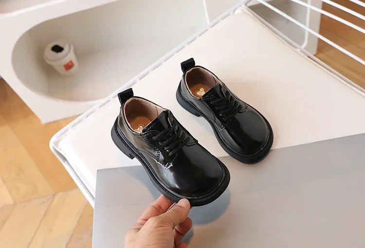 Children Shoes School Uniform Versatile Kids Leather Shoes Black Causal Boys Girls Fashion Performance Flat Shoes Simple Trend
