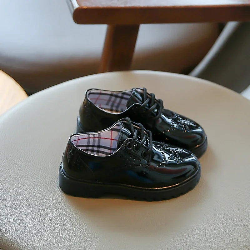 Boys Girls Fashion Leather Shoes 2025 Children New Style Oxfords Kids Flats for Baby School Party Formal Wedding Leather Shoes