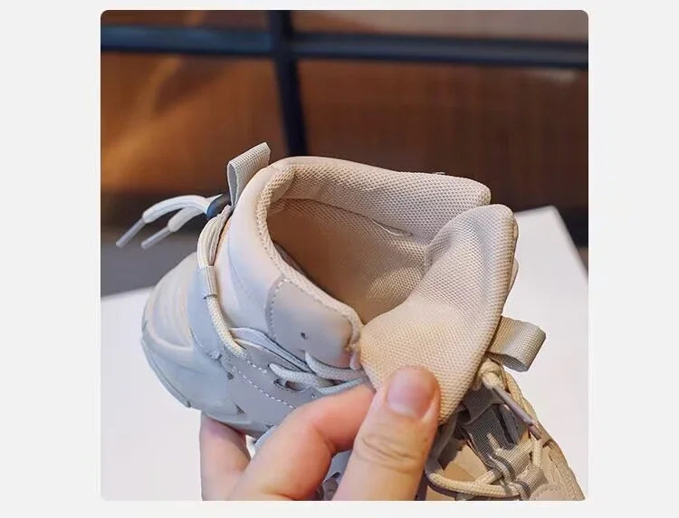 Spring Autumn Children's Sneakers Causal Boys Girls High-top Sneakers Simple Non-slip Breathable Kids School Basketball Shoes