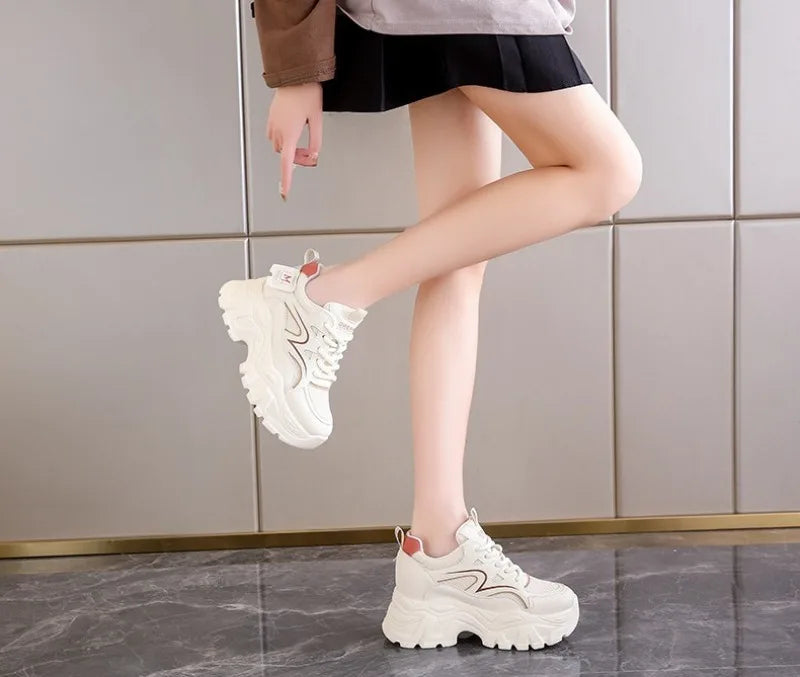 New Women Platform Casual Sneakers Autumn Fashion Women Comfortable Increased Sport Shoes Outdoor Breathable Basketball Sneakers
