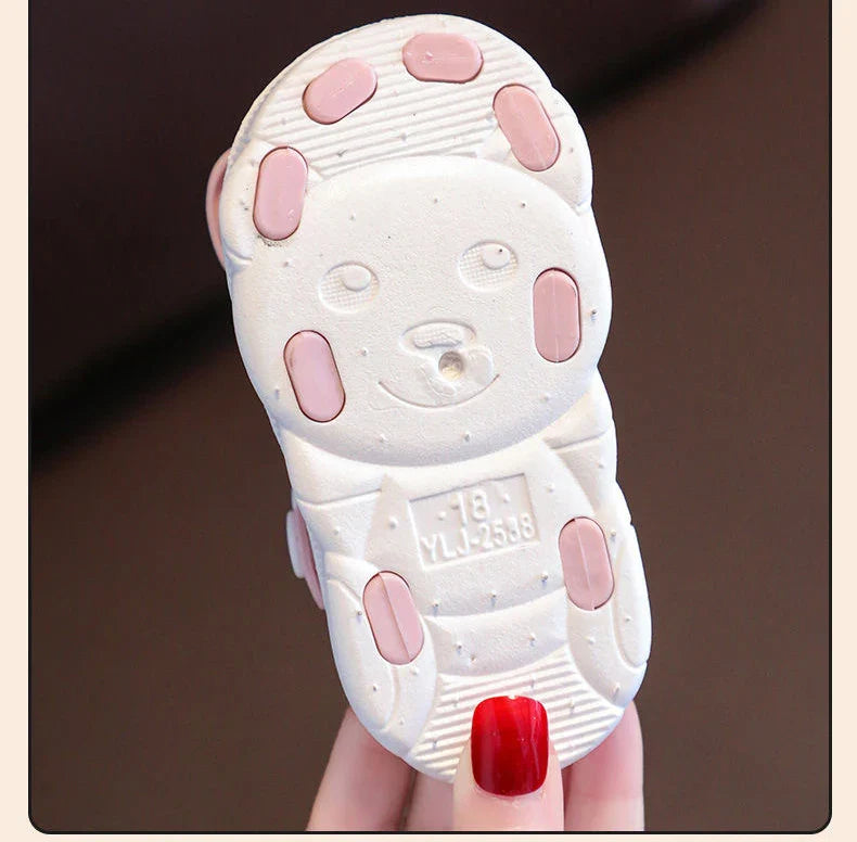 New Summer Aged 0-3 Cute Bow Rhinestone Baby Shoes For Girls Non-Slip Soft-Soled Children Toddler Kids Sandals With Covered Toes