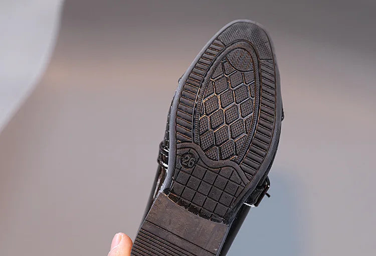 Boys Leather Shoes Kids Formal Shoes For Party Performance Pointed Toes Children Black School Shoes Spring Fashion Soft