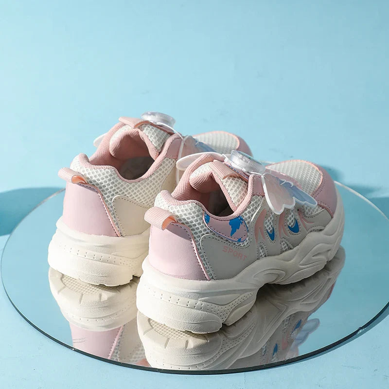 Girl's Sneakers School Running Versatile Kids Basketball Shoes Breathable Children's Sports Shoes Fashion Simple Causal Sneakers