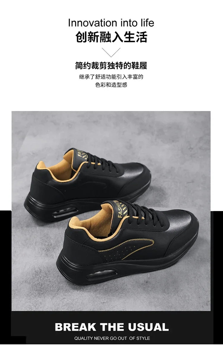 2025 New Women's Fashionable Sneakers Leather Women's Casual Shoes Lace Up Flat Shoes Ladies Lightweight Fitness Walking Shoes