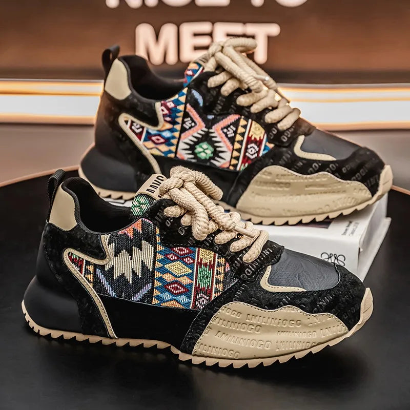 New Men's Sneakers Fashion Skateboard Shoes Outdoor Casual Running Shoes for Men Lace-up Platform Tenis Shoes Zapatillas Hombre