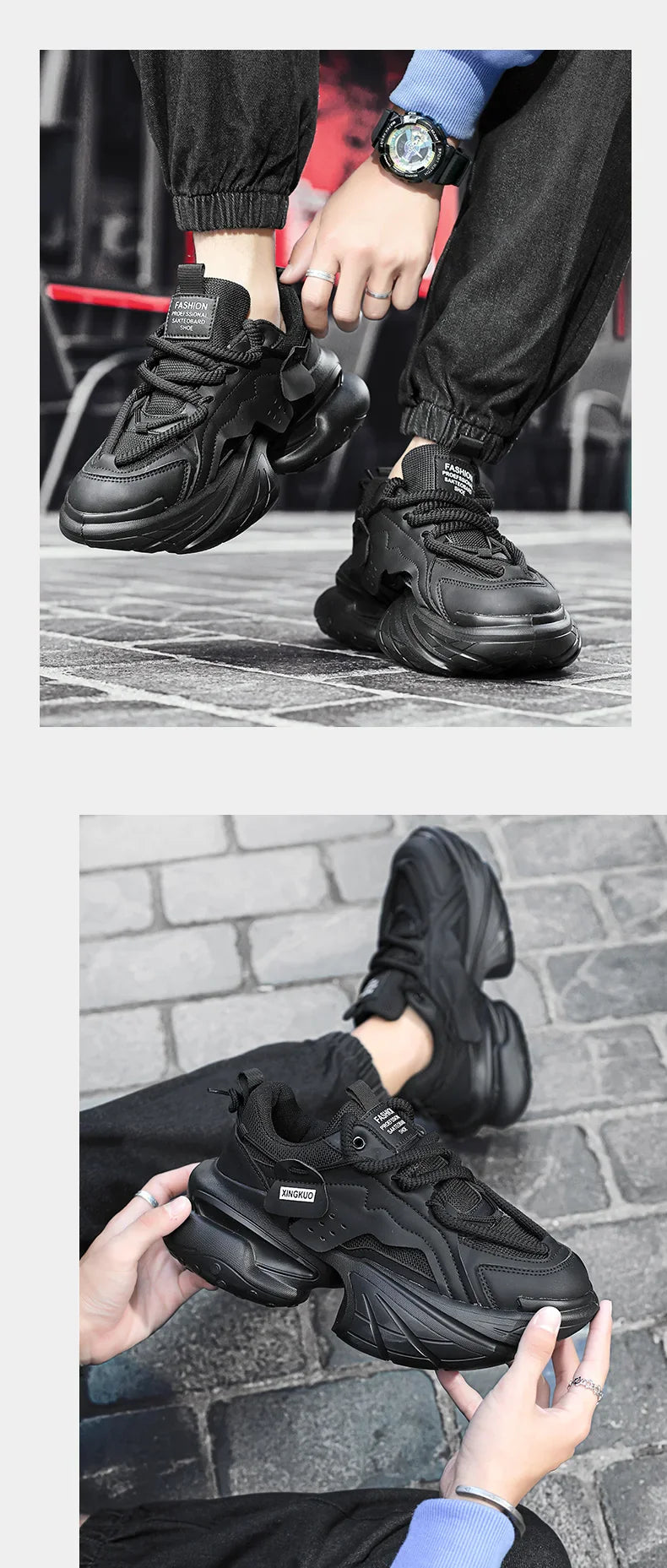 Men's Sneakers British Style Casual Platform Shoes For Men Sport Running Athletic Basketball Punk Red Sneakers Male 2025 Good