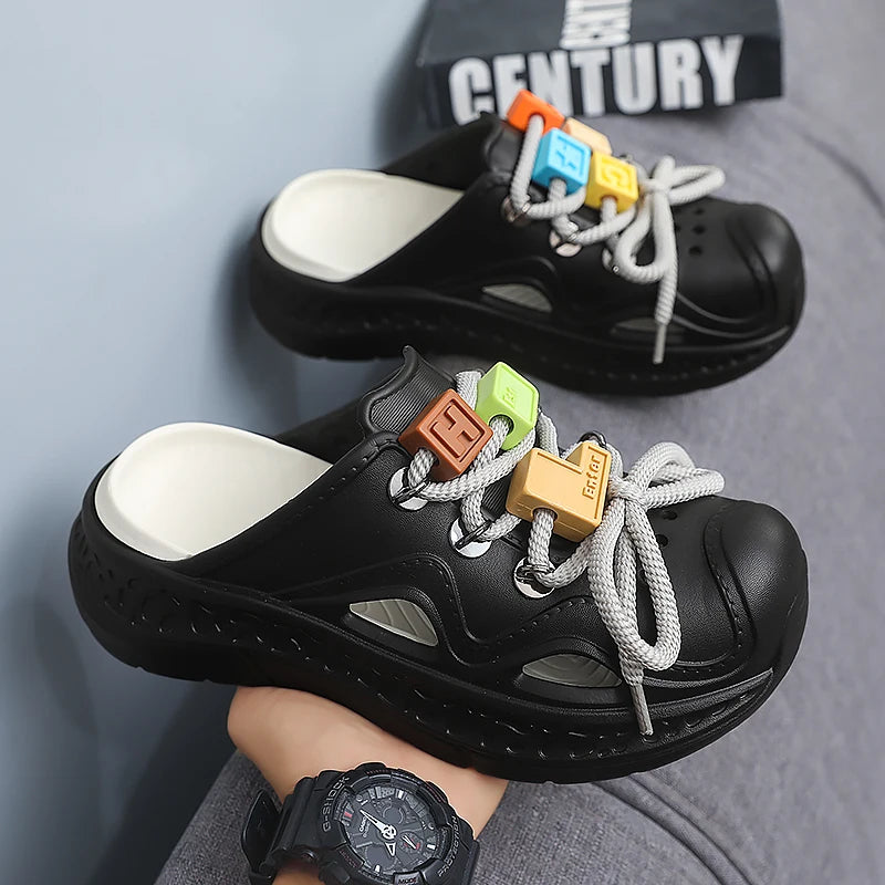 Summer Slippers for Men and Women, Non-Slip Toe-Toe Outdoor Thick-Soled Wear-Resistant Casual Beach Shoes Sandals